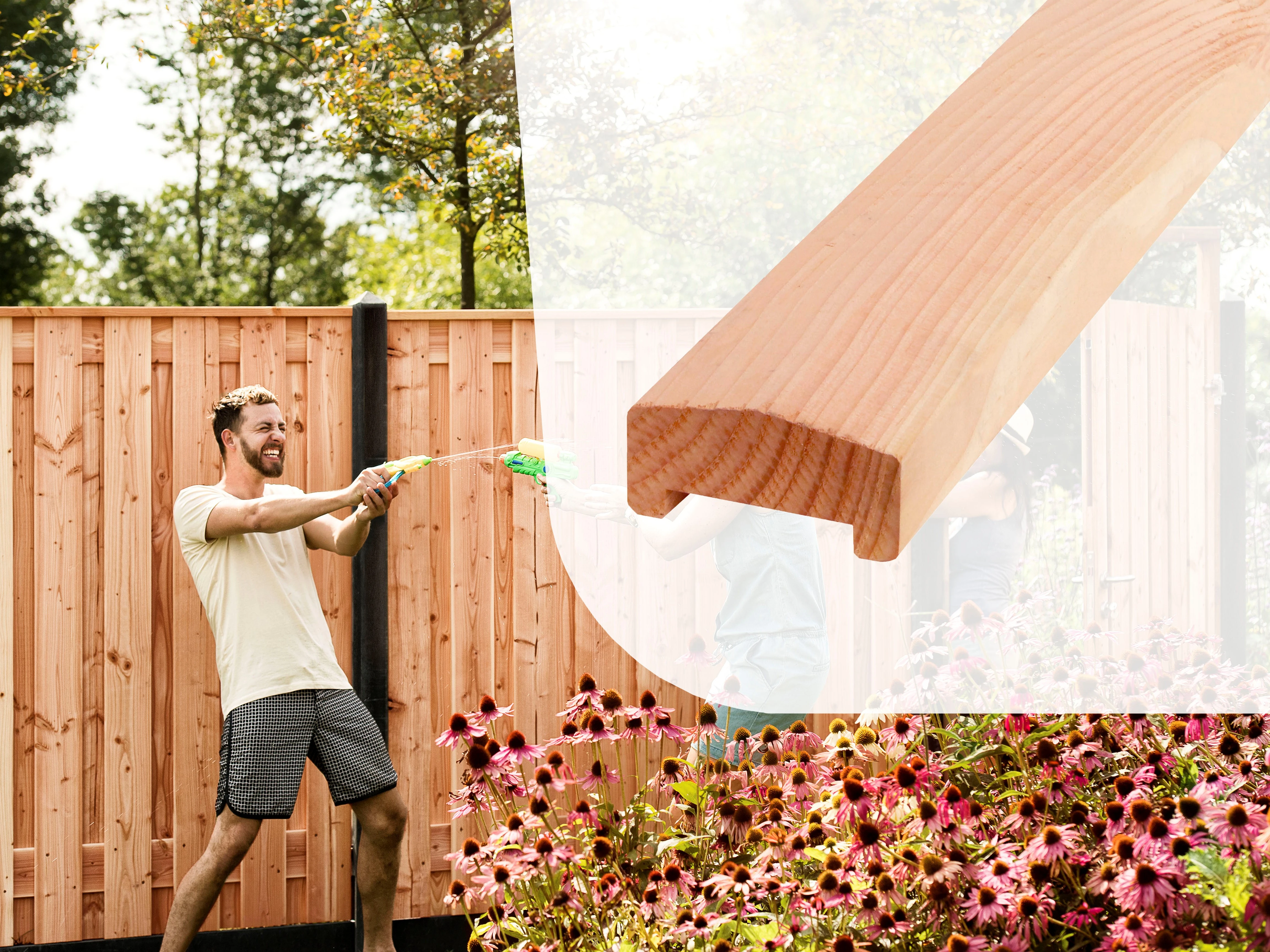 Douglas Afdeklat Piramide met Sponning 4.2 x 8.5 cm (42 x 85 mm) Onbehandeld - Lengte 180 cm - Afbeelding 3